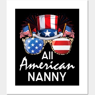 All American Nanny 4th of July USA America Flag Sunglasses Posters and Art